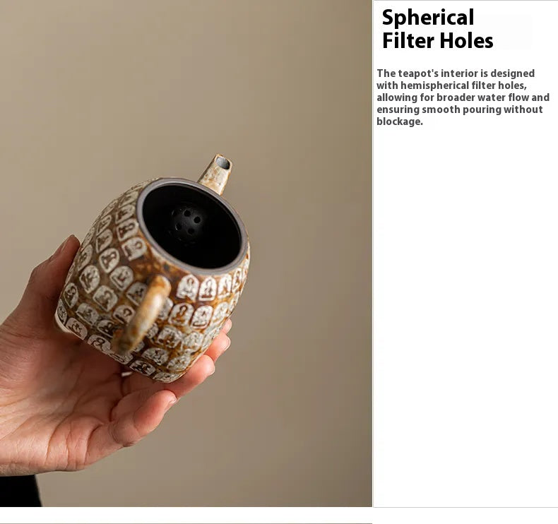 "Ten Thousand Buddhas Square Teapot"
