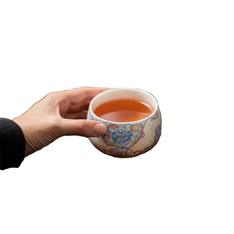 Peony Tea Cup – Elegant Floral Design for Gongfu Tea Tasting