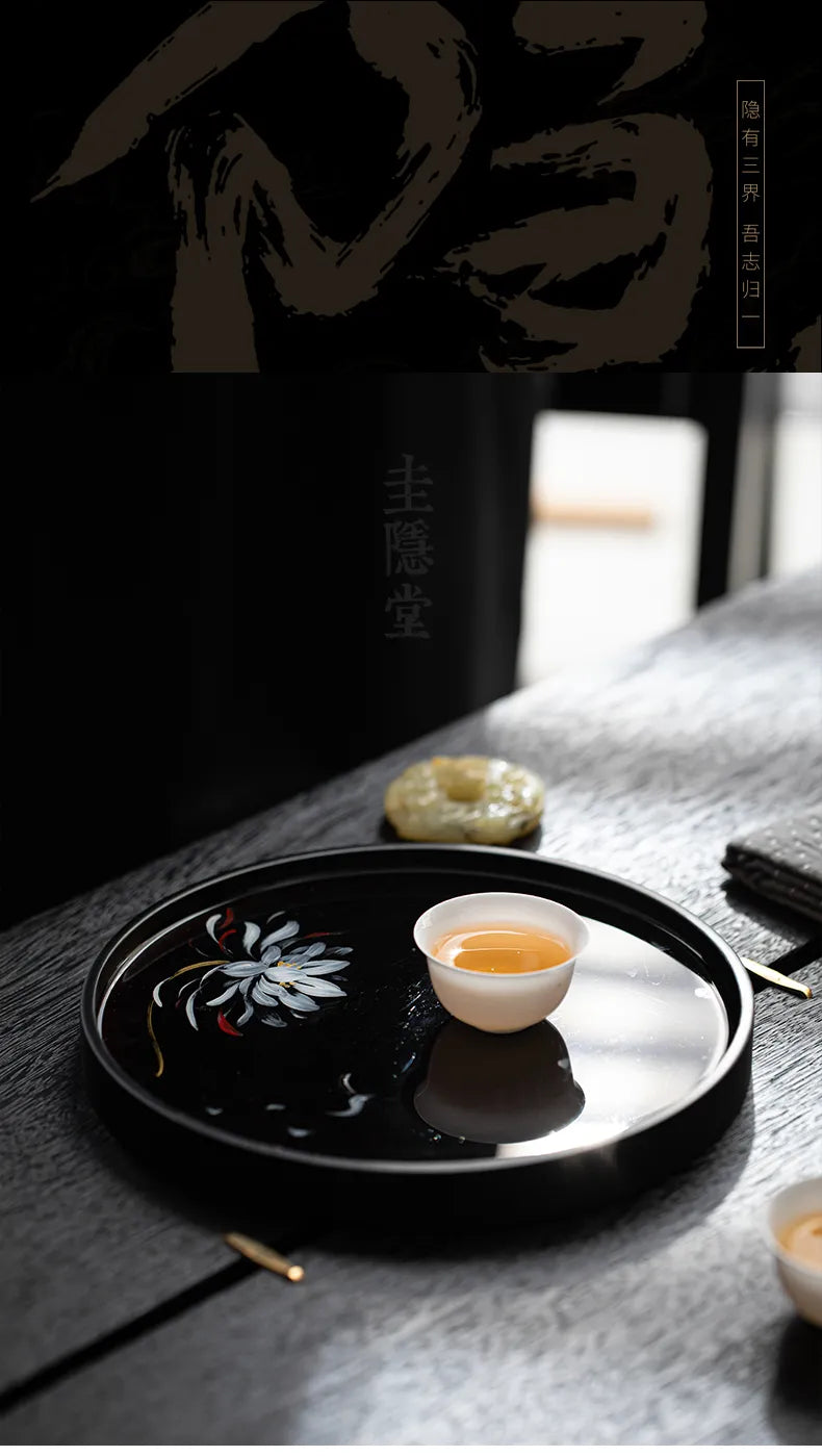 Hand-painted Bamboo Tea Tray