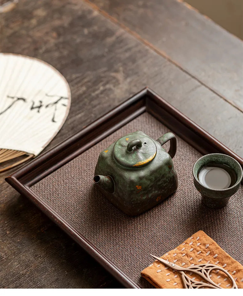 "Peacock Green Han-style Teapot – Traditional Chinese Gongfu Teaware"