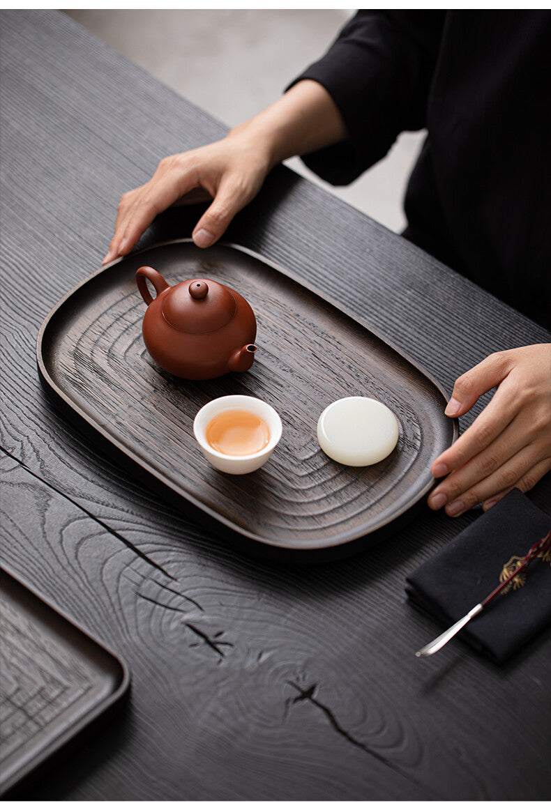 Concentric Circle Plate - Golden Silk Teak Dry Bubble Plate