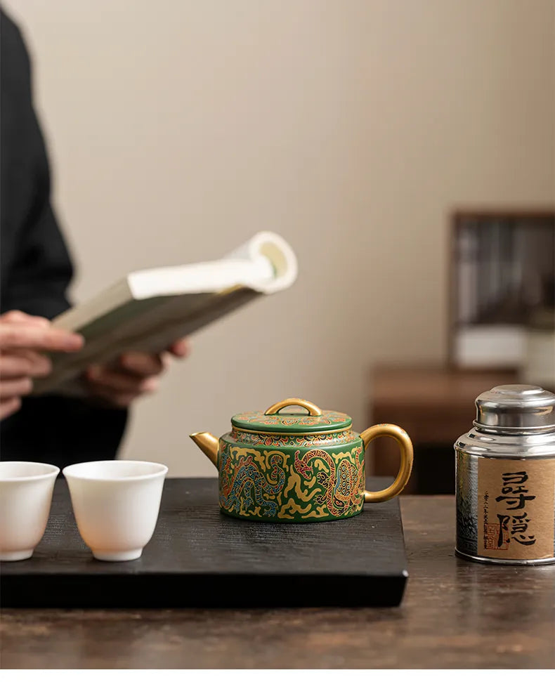 "Dragon and Phoenix Teapot – Symbol of Auspicious Harmony"