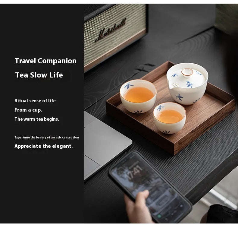 “Autumn Orchid” Fast-Brew Travel Tea Cup – Inspired by Gentle Waters and Graceful Blooms