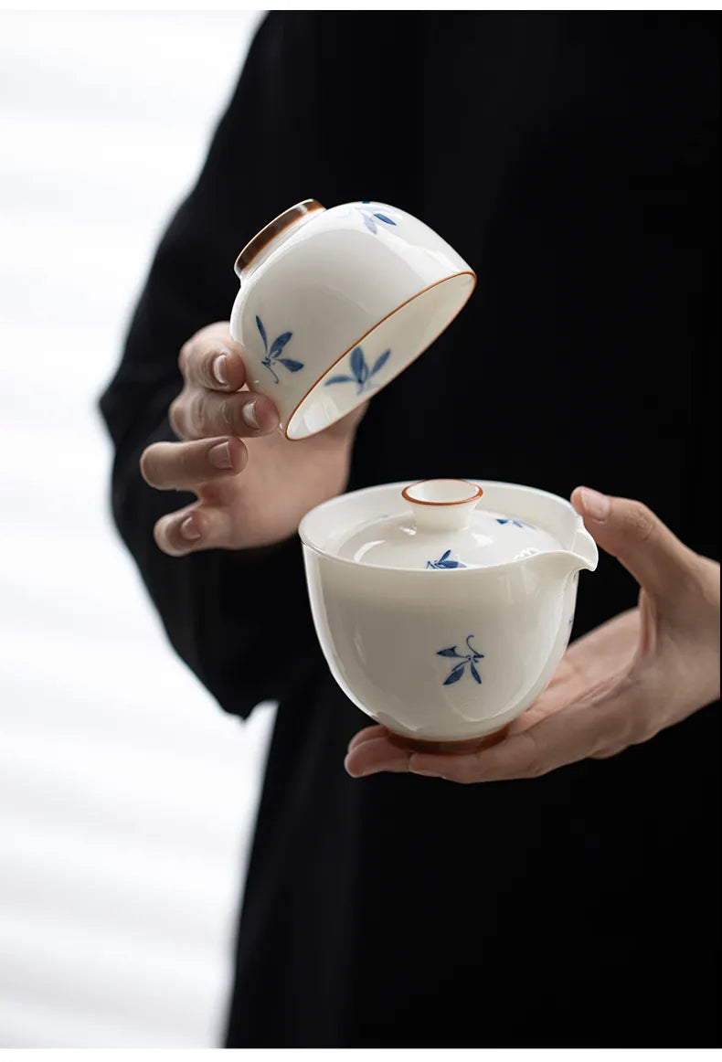 “Autumn Orchid” Fast-Brew Travel Tea Cup – Inspired by Gentle Waters and Graceful Blooms