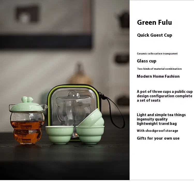 “Verdant Gourd” Portable Kungfu Tea Cup – Elegant Travel Teaware Inspired by Nature