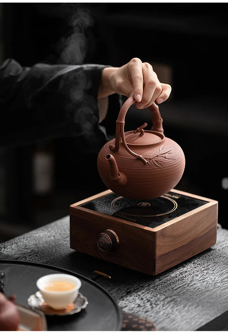 "Hidden Bamboo Chaozhou Red Clay Sand Teapot"