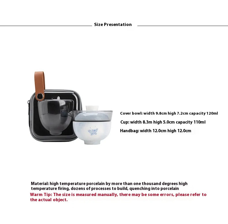 "Butterfly in Love with Flowers" – Portable Gongfu Travel Teacup