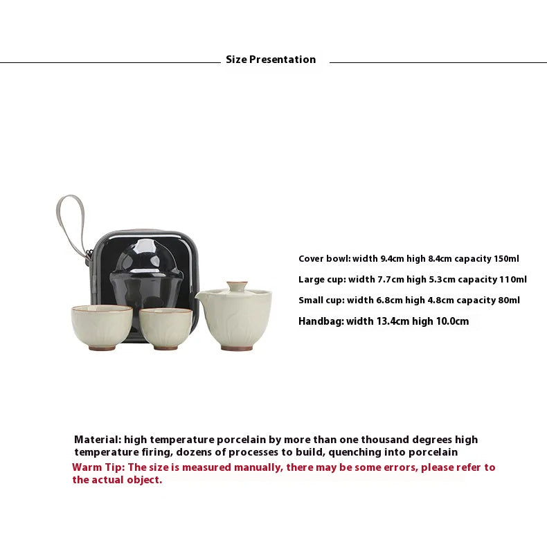 Qinglian Travel Tea Set – Portable Kungfu Teacup for One