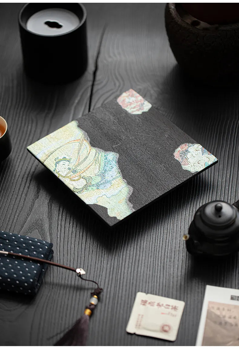 Dunhuang Walnut Wood Charcoal Burned