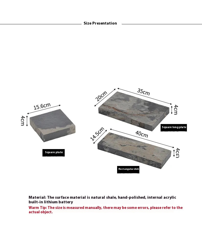 Square Cliff Stone Gongfu Tea Tray