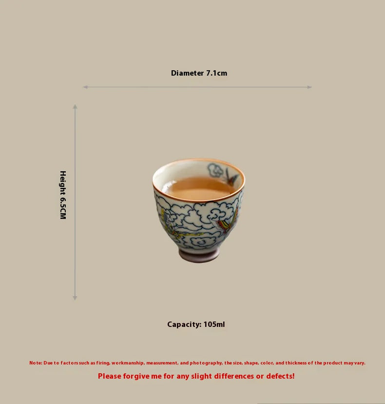 Ru Kiln Aroma Tea Cup – “Step-by-Step to Success” Design