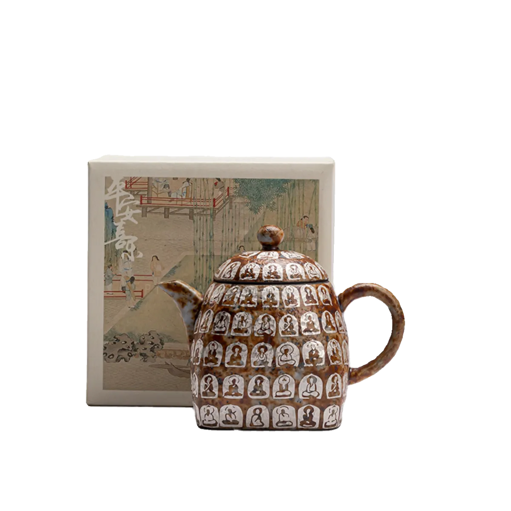 "Ten Thousand Buddhas Square Teapot"