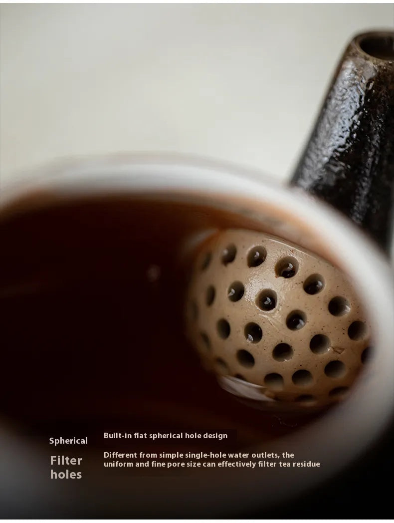 "Wangxuan Shino-style Black Glaze Pear-shaped Teapot"