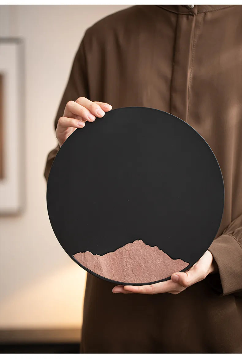 "Xuanyan Shadow - Circular Dry Tea Drip Tray"