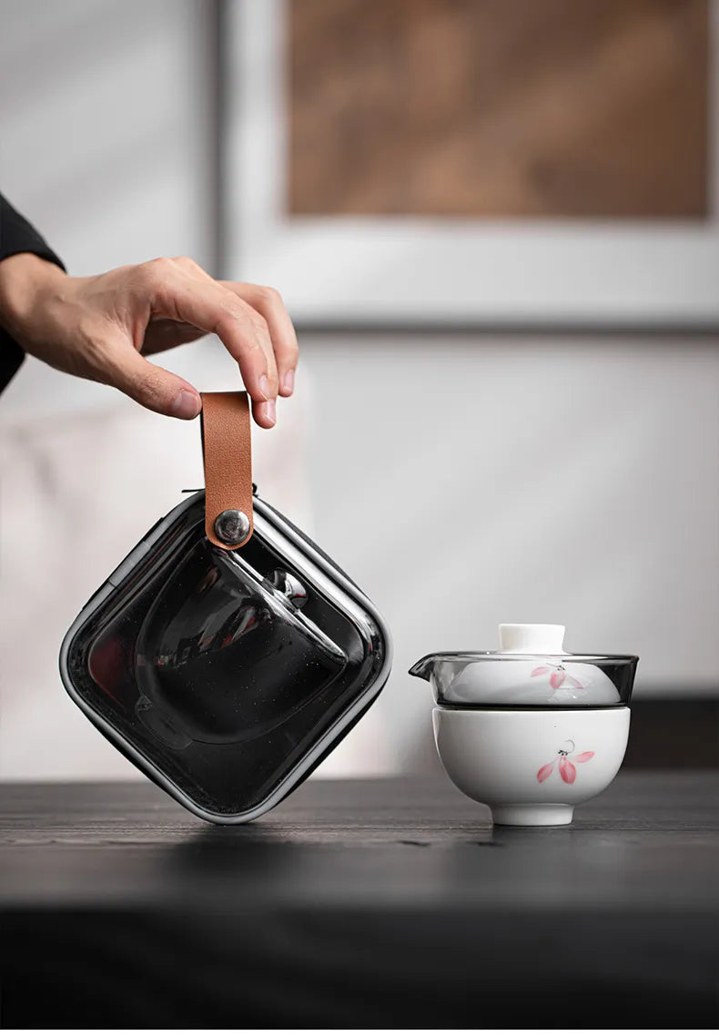 "Guerlain" Travel Teacup in Mutton Fat Jade Porcelain – Elegant & Portable Kungfu Tea Set