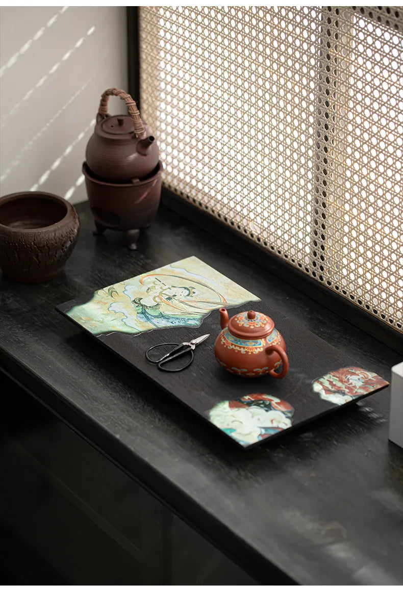 Dunhuang Walnut Wood Charcoal Burned