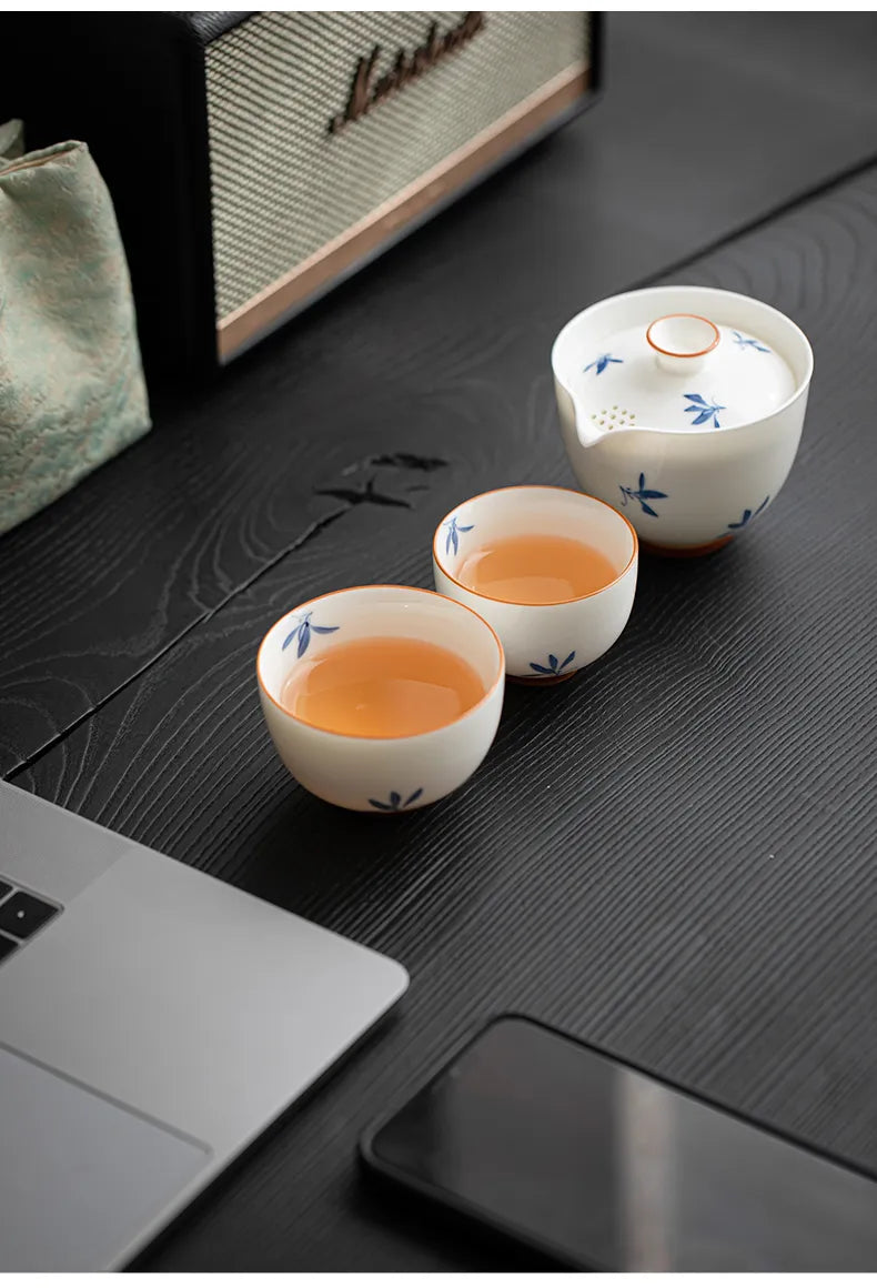 “Autumn Orchid” Fast-Brew Travel Tea Cup – Inspired by Gentle Waters and Graceful Blooms