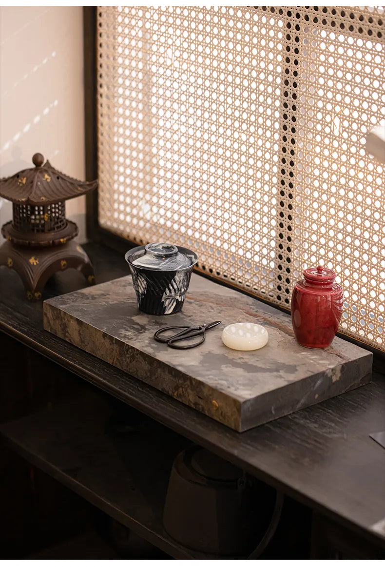 Square Cliff Stone Gongfu Tea Tray