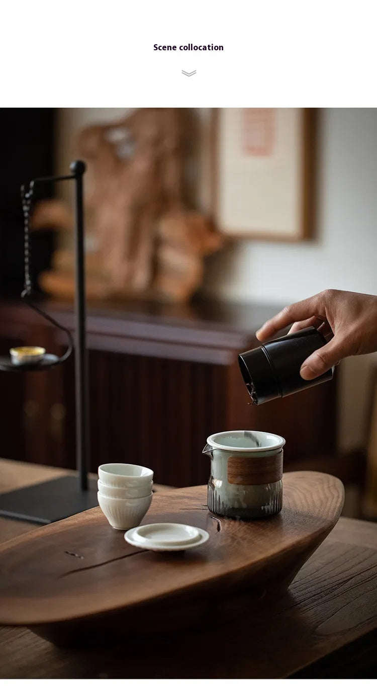 “Xizhi” Portable Gongfu Tea Set – Teapot with 3 Teacups for Calm Evenings