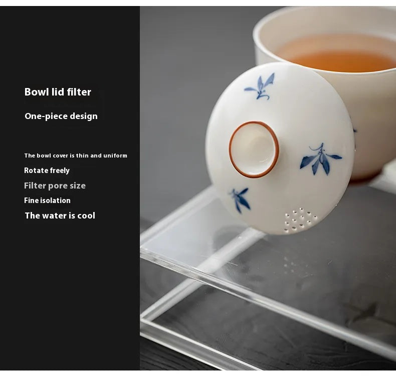 “Autumn Orchid” Fast-Brew Travel Tea Cup – Inspired by Gentle Waters and Graceful Blooms