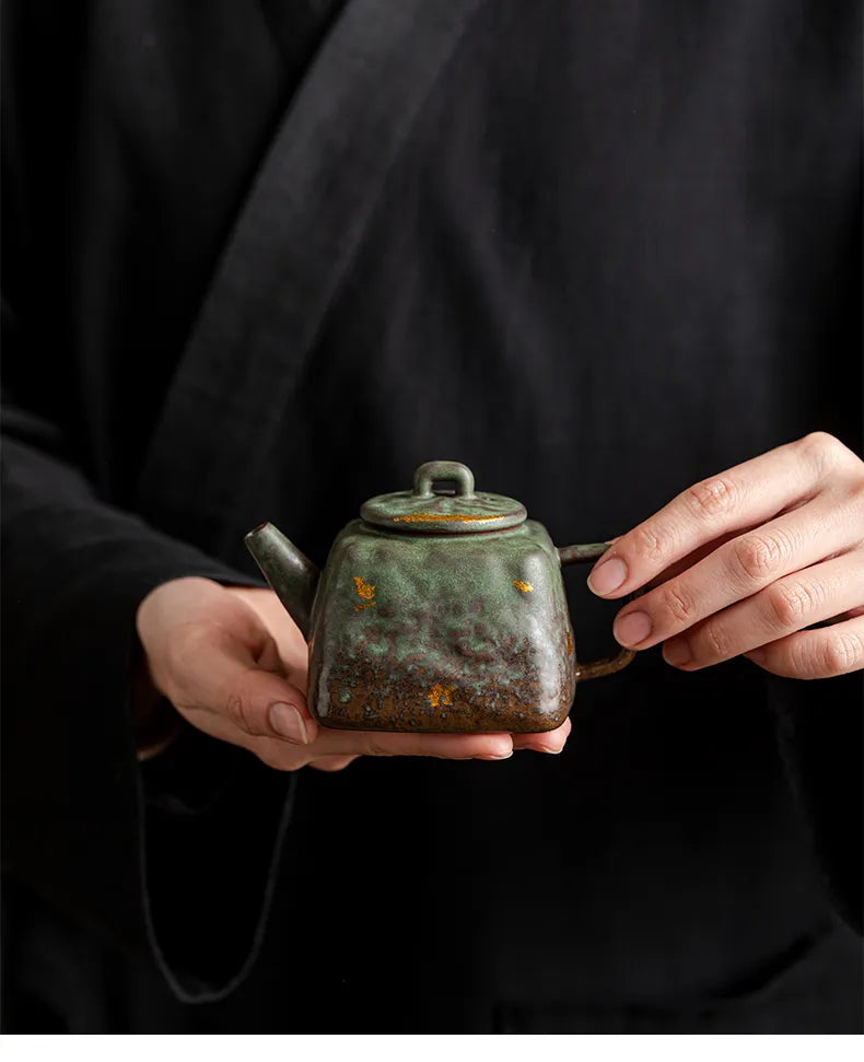 "Peacock Green Han-style Teapot – Traditional Chinese Gongfu Teaware"