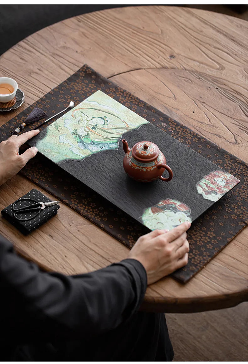 Dunhuang Walnut Wood Charcoal Burned