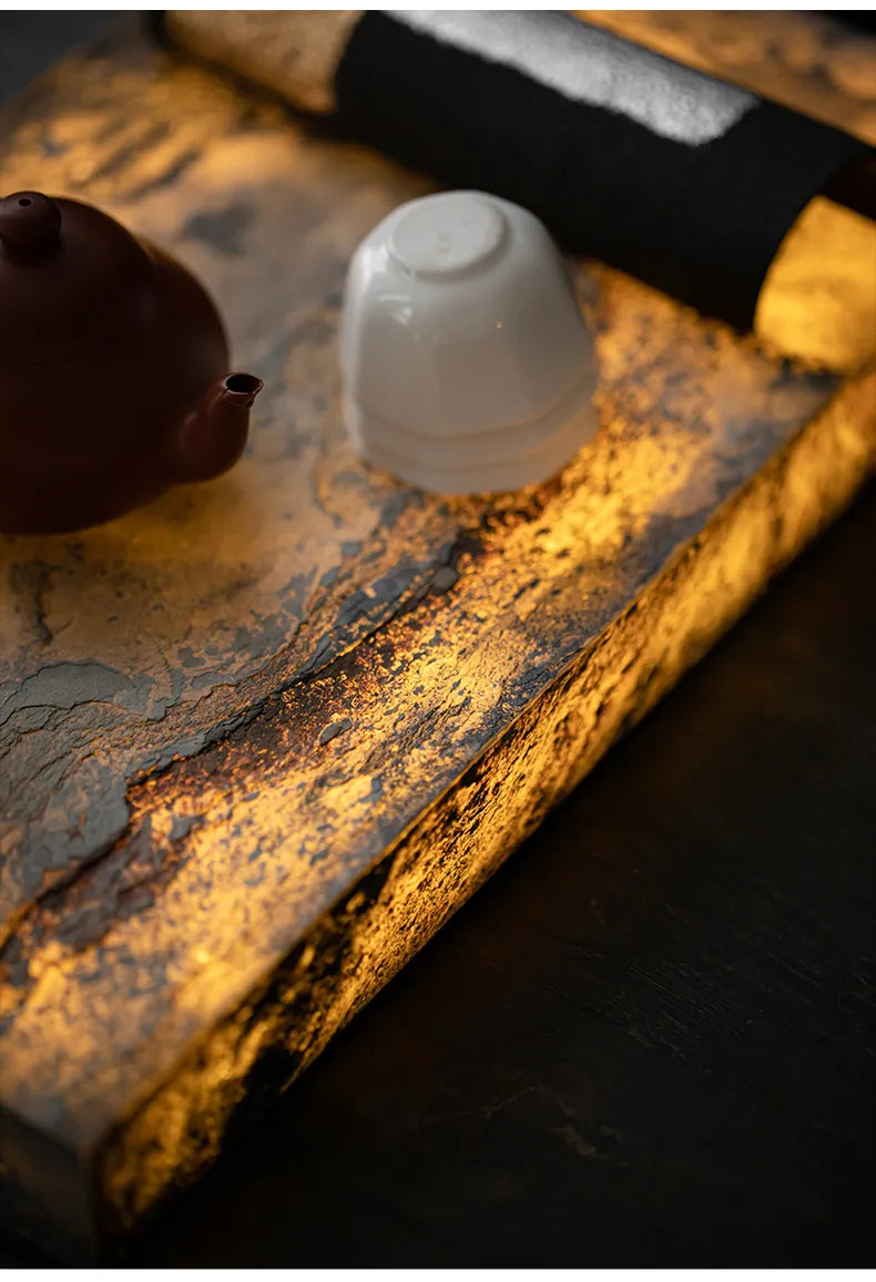Square Cliff Stone Gongfu Tea Tray
