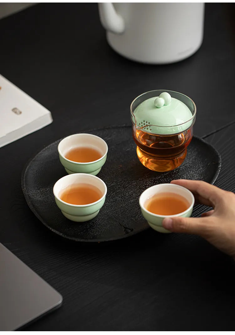 “Verdant Gourd” Portable Kungfu Tea Cup – Elegant Travel Teaware Inspired by Nature