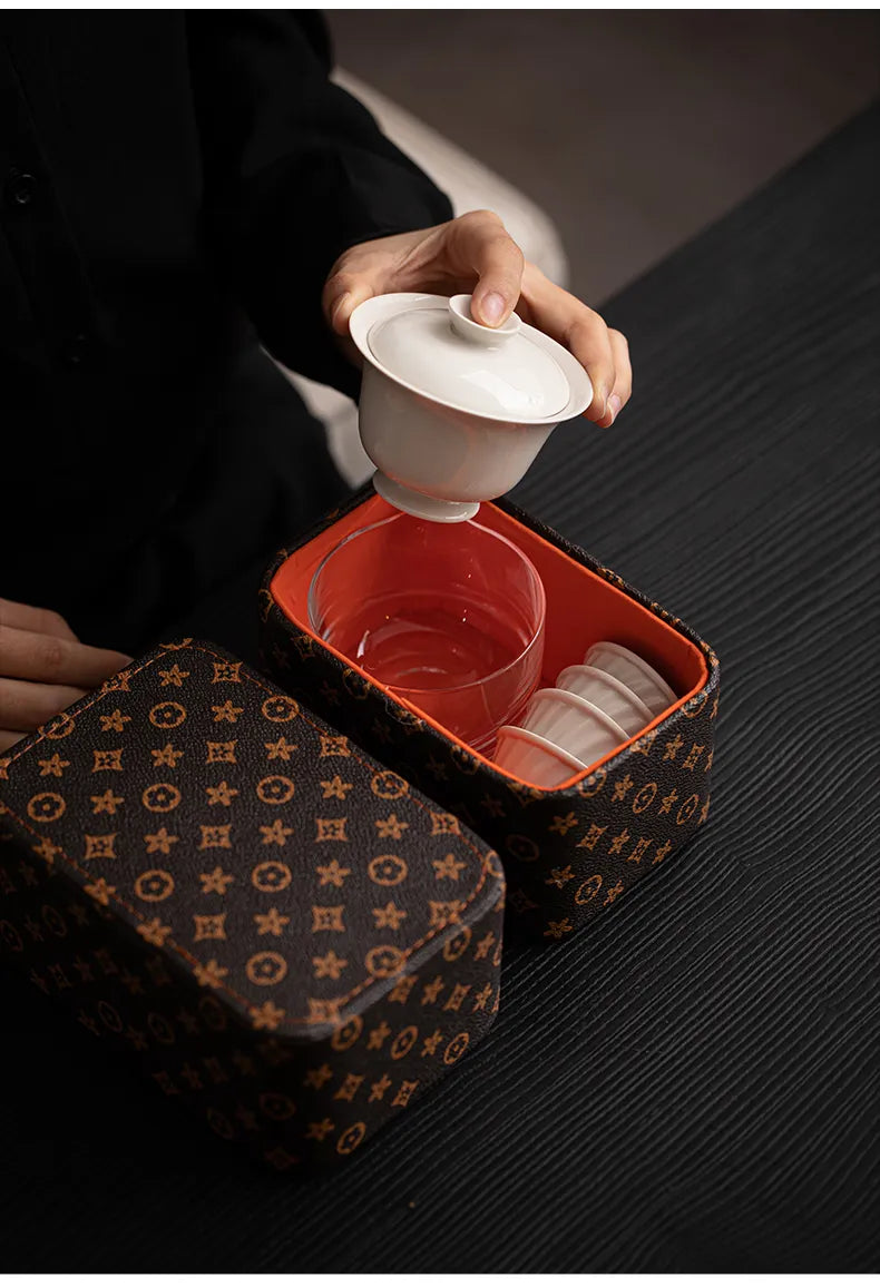 Ash Grey Portable Tea Set – Minimalist Travel Teaware with Unique Style