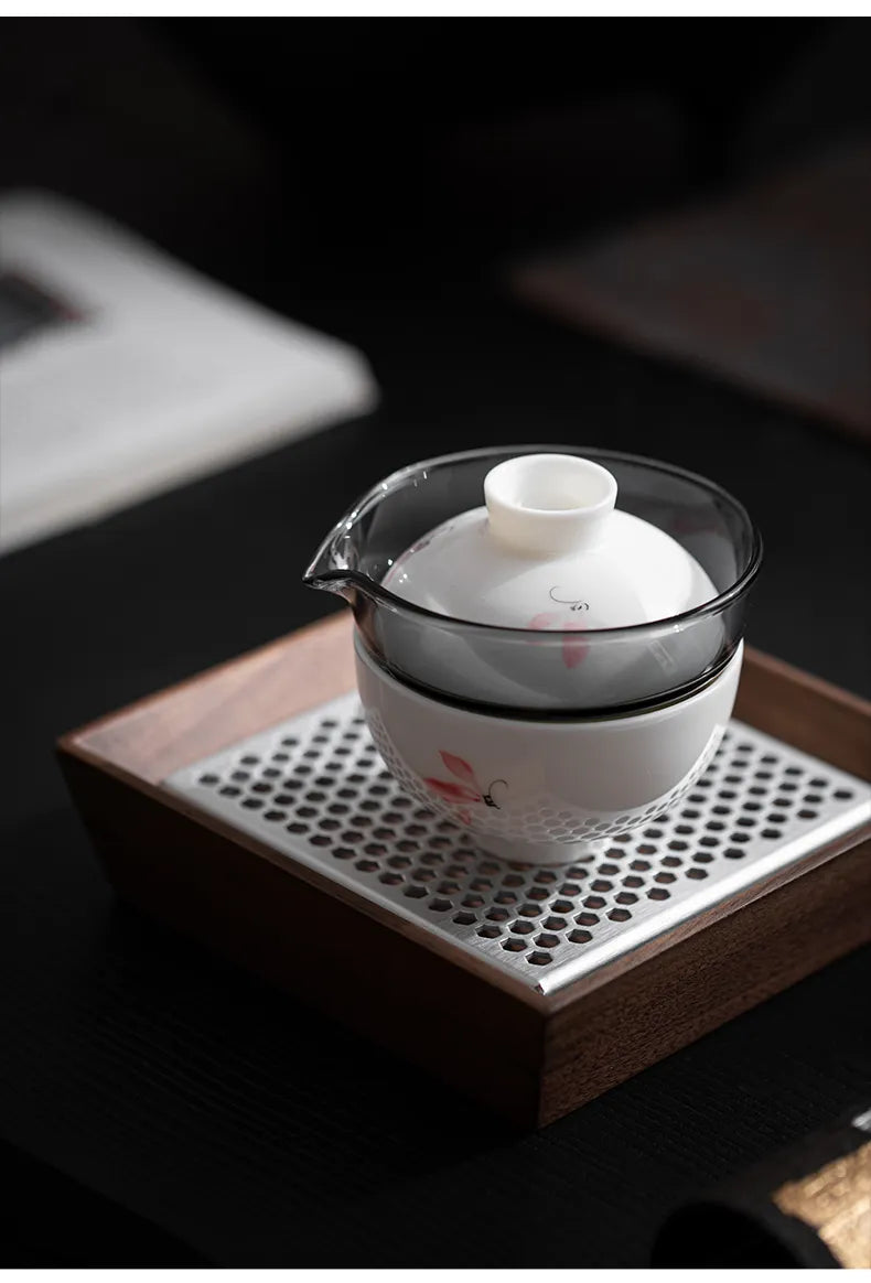 "Guerlain" Travel Teacup in Mutton Fat Jade Porcelain – Elegant & Portable Kungfu Tea Set