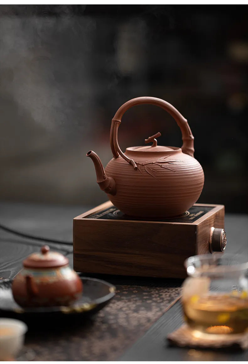 "Hidden Bamboo Chaozhou Red Clay Sand Teapot"